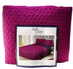 Baltic Linen Reversible Solid Color Twin Quilt Set, Boysenberry/majolica Blue. Fixed Price $27.99.