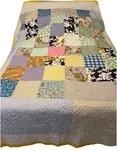 Vintage Square Patch Quilt Machine Made Oversized King 104INX87IN. Fixed Price $139.00.