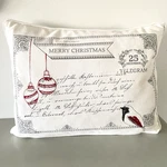 Levtex Home Elegant Merry Christmas Pillow Mail Letter Bird Telegram Accent. Fixed Price $10.00.