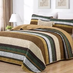 Dobuyly Brown Quilt Set Size, Boho Fall Bedspread, Striped Queen,. Fixed Price $52.52.