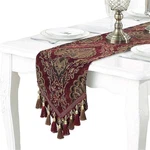 Embroidery Luxury Table Runner Jacquard Fabric With Multi-tassel.... Fixed Price $97.99.