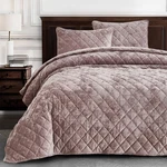 Chezmoi Collection Lux Dusty Pink Velvet Quilt Queen Set 3-PIECE Plush. Fixed Price $151.42.