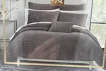 Fieldcrest Luxury Cotton Chevron Velvet Coverlet Quilt Full Queen Truffle Purple. Fixed Price $52.99.