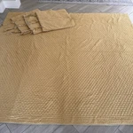 Pottery Barn Gold Washed Velvet Silk Diamond Quilt King Size + 3 Euro Shams. Fixed Price $264.99.