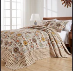 Greenland Home Andorra Cotton Bedspread Set Reversible 3 Pcs Jumbo Queen Taupe. Fixed Price $89.99.