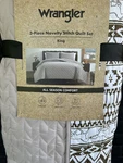 Wrangler Vintage Cowboy Western 3 Pc King Quilt Set Brand New Tan W/ Horses. Fixed Price $125.00.