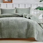 Luxury Velvet King Size, Cross Stitch Striped Bedding Set, S.... Fixed Price $104.37.