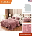 Lavish Pink King Faux Fur Blanket, 2-LAYER Design, 90"X104" For All Seasons. Fixed Price $84.98.