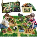 Toys Safari Animals Figures Zoo Action W/large Playmat Set. Fixed Price $29.99.