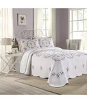 Modern Heirloom King Gwen Bedspread White/lavender: Quilted Bedding,. Fixed Price $29.99.