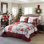 Marcielo Quilt Set 100% Cotton Filling, Christmas Snowman Reversible Bedding. Fixed Price $89.00.