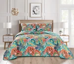 Grandlinen - Oversize King, Turquoise, Blue, Orange Boho, Multi Floral. Fixed Price $91.90.