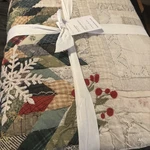Pottery Barn Winter Wreath Handcrafted Reversible Full/queen Quilt Christmas Nwt. Fixed Price $225.00.