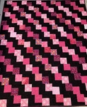 Hot Pinks And Black Falling Charm Patchwork Quilt Twin/full Size 71" X 84". Fixed Price $185.00.