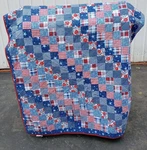 Better Homes And Gardens Patchwork King Quilt Top Bedspread Red White Blue. Fixed Price $37.50.