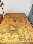 Amazing Vtg 60S India Arts Bedspread Or Wall Tapestry, Handwoven, 82"W X 102"L. Fixed Price $125.00.