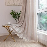 Linen Curtains 84 Inches Long - Embroidery Striped Farmhouse For Living Room,.... Fixed Price $59.46.