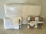 Pottery Barn Pick-stitch Stewart Cotton Plaid Full Queen Quilt Shams Reversible. Fixed Price $349.99.