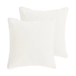 Cross Stitch Cream Euro Set - Two Levtex. Fixed Price $38.49.