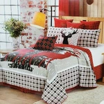 3PC Lodge Life Deer Christmas Full / Queen Quilt & Sham Set Virah Bella. Fixed Price $59.99.