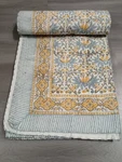 Indian Hand Block Print King Size Cotton Kantha Quilt Blanket Bedspread Throw. Fixed Price $76.29.