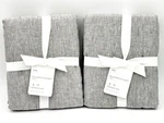 2 Pottery Barn King Belgian Flax Linen Quilted Shams Flagstone Gray Grey New. Fixed Price $49.98.