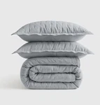 Quince Full Queen European Linen Dream Quilt Set Mist Blue Nwot Open Box Read!!. Fixed Price $114.89.