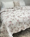 Simply Shabby Chic Pink Green Floral Cottage Full Queen Quilt 90X90 Duvet. Fixed Price $79.00.