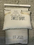 Rae Dunn Sweet Baby, Blk/wt Gingham Quilt And Pillow Set Est 2021 30" X 40", New. Fixed Price $23.99.