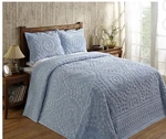 Rio Collection Floral Design Blue Twin 100% Cotton Tufted Chenille Coverlet. Fixed Price $52.00.