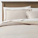 Full/queen Cotton Linen Chambray Duvet Cover & Sham Set Khaki - Threshold. Fixed Price $23.79.