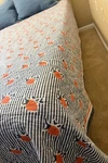 Serena And Lily Quilt, Full/queen White Blue Stripe Orange, Reversible 92X90. Fixed Price $99.00.