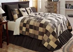 Country Block Patchwork Queen Quilt Hand-stitched Cream Tan Black Kettle Grove. Fixed Price $198.95.