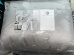 Hotel Collection Glint F/queen Quilted Coverlet & Pillowshams Set, Silver- New. Fixed Price $225.00.