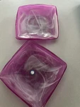 Ecoglass Recycled Purple Swirl Square Glossy Two-piece Plate Set Spain. Fixed Price $27.00.