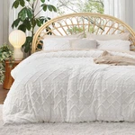Bedsure Queen Set - White Comforter, Boho Tufted Shabby Chic Bedding. Fixed Price $56.49.