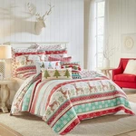 Levtex Home Let It 3-PIECE Multicolor Reindeer/snowflakes Microfiber Ful.... Fixed Price $89.90.