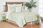 St. Martin Blue Cotton Quilt Set - Reversible And Machine Washable. Fixed Price $79.99.