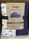 Wrangler Western 3 Piece Reversible King Quilt Set Cowboy Hats & Boots/blue Nwt. Fixed Price $119.99.