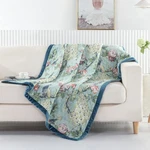 Greenland Home Pavona Enchanted Garden Quilted Throw, 50X60INCH, Jade. Fixed Price $44.43.