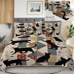 3PCS Soft Black Cat Quilt Set Microfiber Boho Floral Bedding For Bedroom. Fixed Price $66.52.