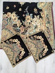 Soft Surroundings Ariya Tapestry Coverlet Queen Floral On Black+ 2 Pillow Covers. Fixed Price $349.00.