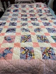 Pink Blue Crown Patchworkpattern Homemade Queen/full Size Quilt Cotton 69 X 80. Fixed Price $175.00.