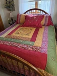 Keeco Queen Hand-stitched Floral/stripe Boho Quilt With Shams 92 X 102. Fixed Price $79.99.