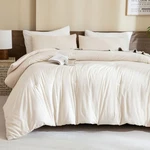 Paxrac Beige Comforter Queen Size, Cream 3 Pieces Set, Lightweight. Fixed Price $69.14.