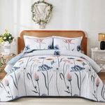 Wongs Bedding Floral Quilt Set QUEEN3 Pieces Blue Pink Bedspread Coverlet. Fixed Price $72.26.