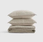 Nwot Quince European Linen Cotton Stitch Quilt Set Full Queen Natural Read. Fixed Price $125.00.
