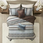 Madison Park Quilt Set Luxe Jacquard Stripes - King/cal Floral Blue 5 Piece. Fixed Price $59.99.