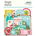 Simple Stories Snow Pine Lodge Sign Bits 53PC Ephemera Winter 23120. Fixed Price $5.36.