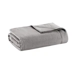 Madison Park Egyptian Cotton Luxury Blanket Grey 90X90 Full/queen Size Knit P.... Fixed Price $180.45.